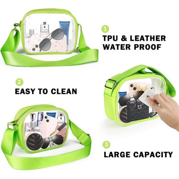 Clear Crossbody Stadium Approved Purse Bag for Concerts Sports Events Festivals - Picture 3 of 6